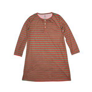 CREWCUTS NEW‎ $50 Red Green Striped Lightweight Christmas Sleep Gown Girl's 14